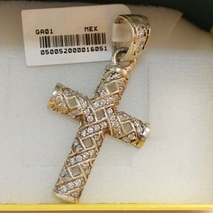 DIJE CRUZ C/CIRCONIAS PLATA .925 7.8 GR (NUEVO)