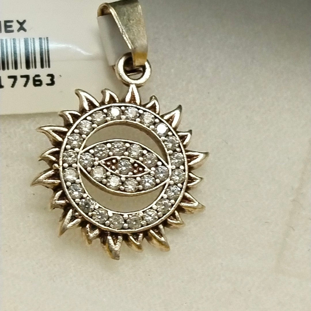DIJE OJO MAGICO CON CIRCONIAS PLATA .925 2 GR (NUEVO)