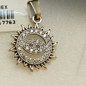 DIJE OJO MAGICO CON CIRCONIAS PLATA .925 2 GR (NUEVO)