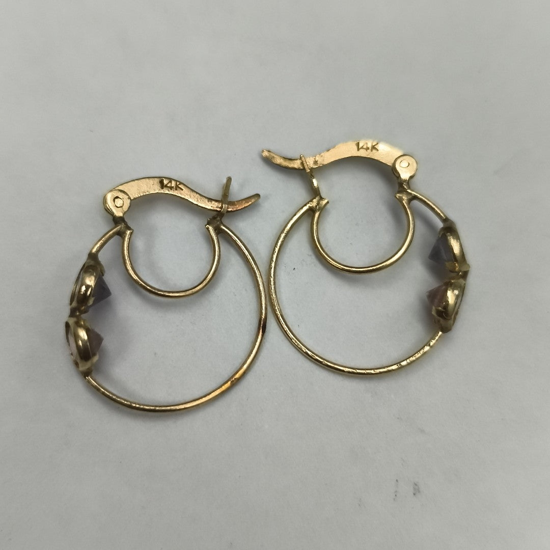ARRACADAS PAR ORO 14 K 2.2 GRMS (SEMINUEVO)