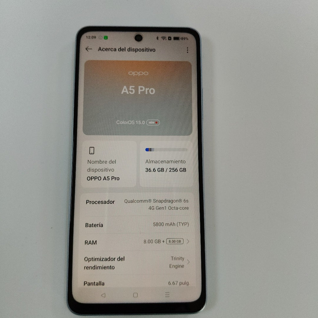 CELULAR OPPO A5 PRO CPH2711 (2025) 256 GB 8 GB RAM (SEMINUEVO)