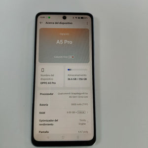 CELULAR OPPO A5 PRO CPH2711 (2025) 256 GB 8 GB RAM (SEMINUEVO)