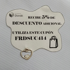 DIJE CORAZON C/CIRCONIAS PLATA .925 2.5 GR (NUEVO)