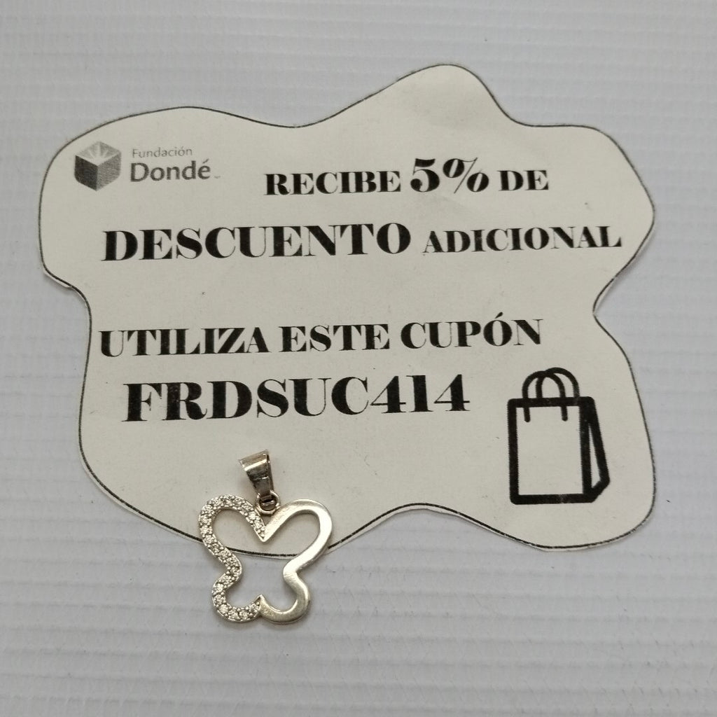 DIJE MARIPOSA C/CIRCONIAS PLATA .925 2.4 GR (NUEVO)