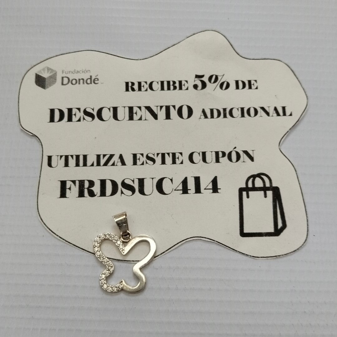 DIJE MARIPOSA C/CIRCONIAS PLATA .925 2.4 GR (NUEVO)