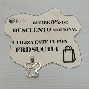 DIJE MARIPOSA C/CIRCONIAS PLATA .925 2.4 GR (NUEVO)