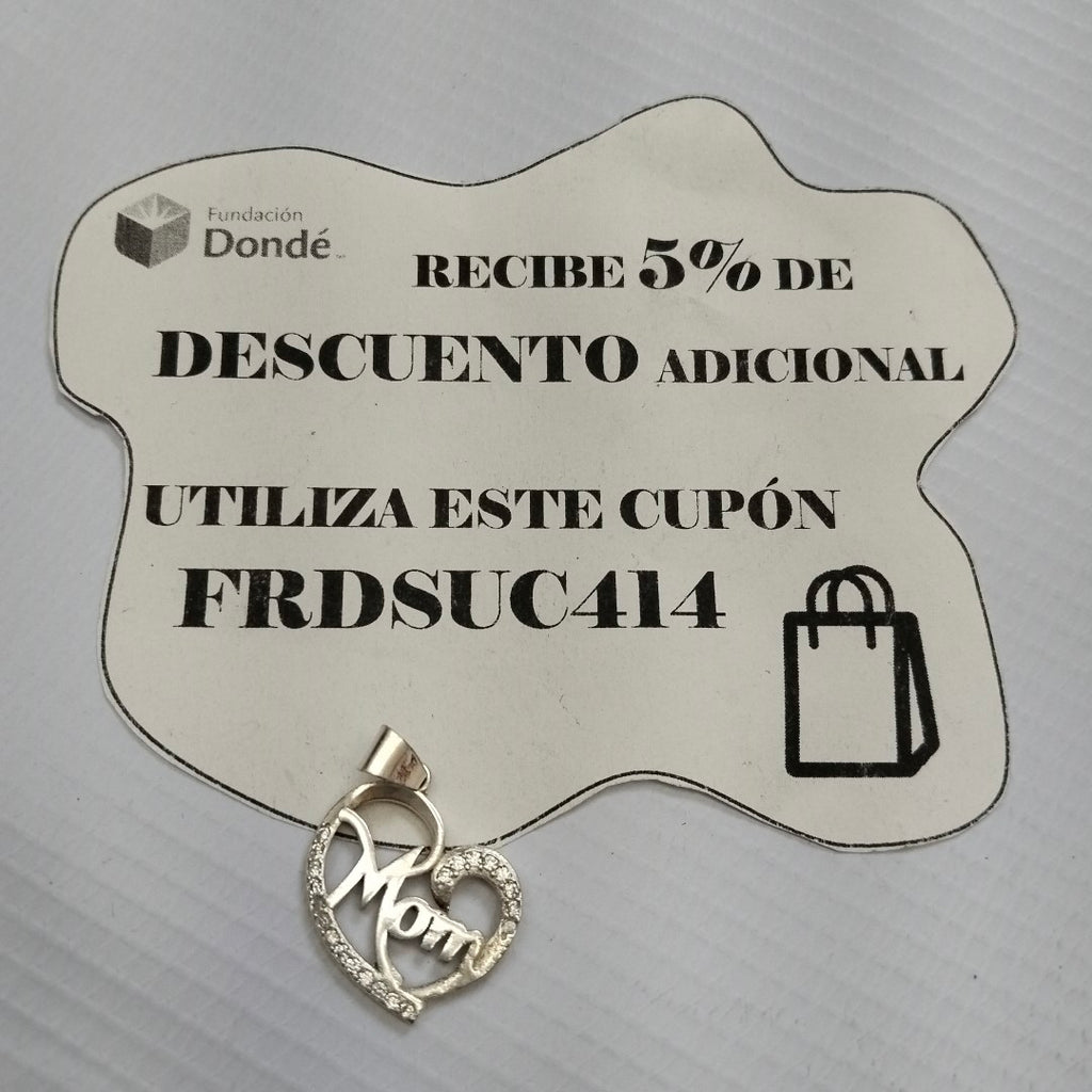 DIJE CORAZON C/CIRCONIAS PLATA .925 3.1 GR (NUEVO)