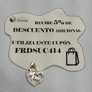 DIJE CORAZON C/CIRCONIAS PLATA .925 3.1 GR (NUEVO)