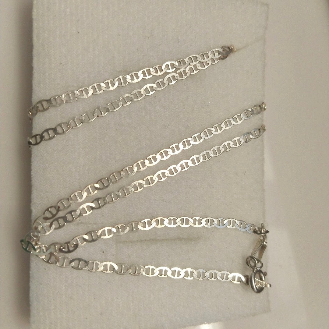 CADENA TEJIDO GUCHI PLATA .925 55 CM 3.5 GR (NUEVO)