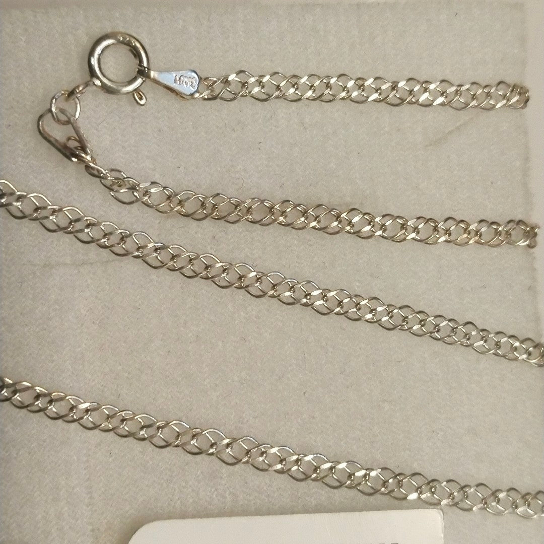 CADENA TEJIDO ESLABONES PLATA .925 55 CM 4 GR (NUEVO)