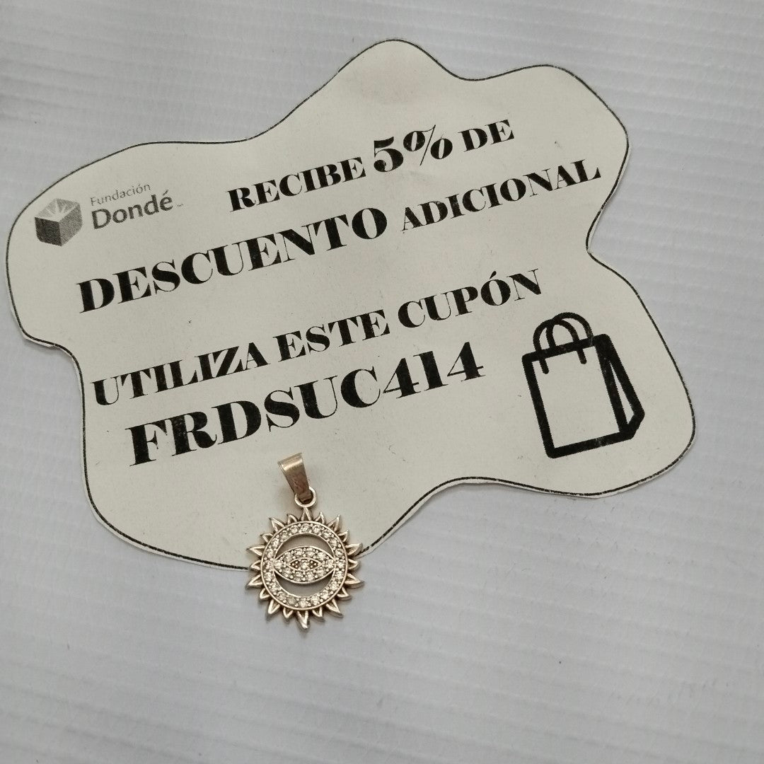 DIJE OJO MAGICO CON CIRCONIAS PLATA .925 2 GR (NUEVO)