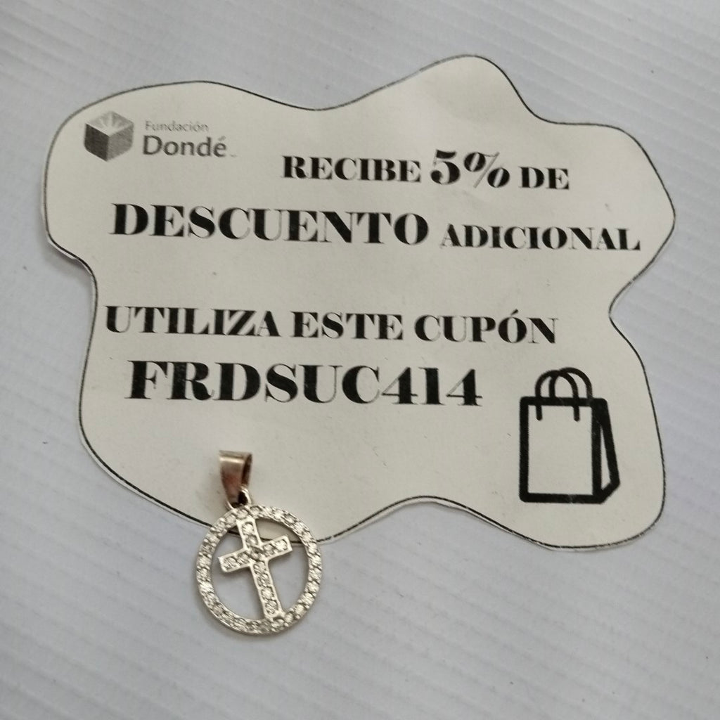 DIJE CRUZ C/CIRCONIAS PLATA .925 2.4 GR (NUEVO)