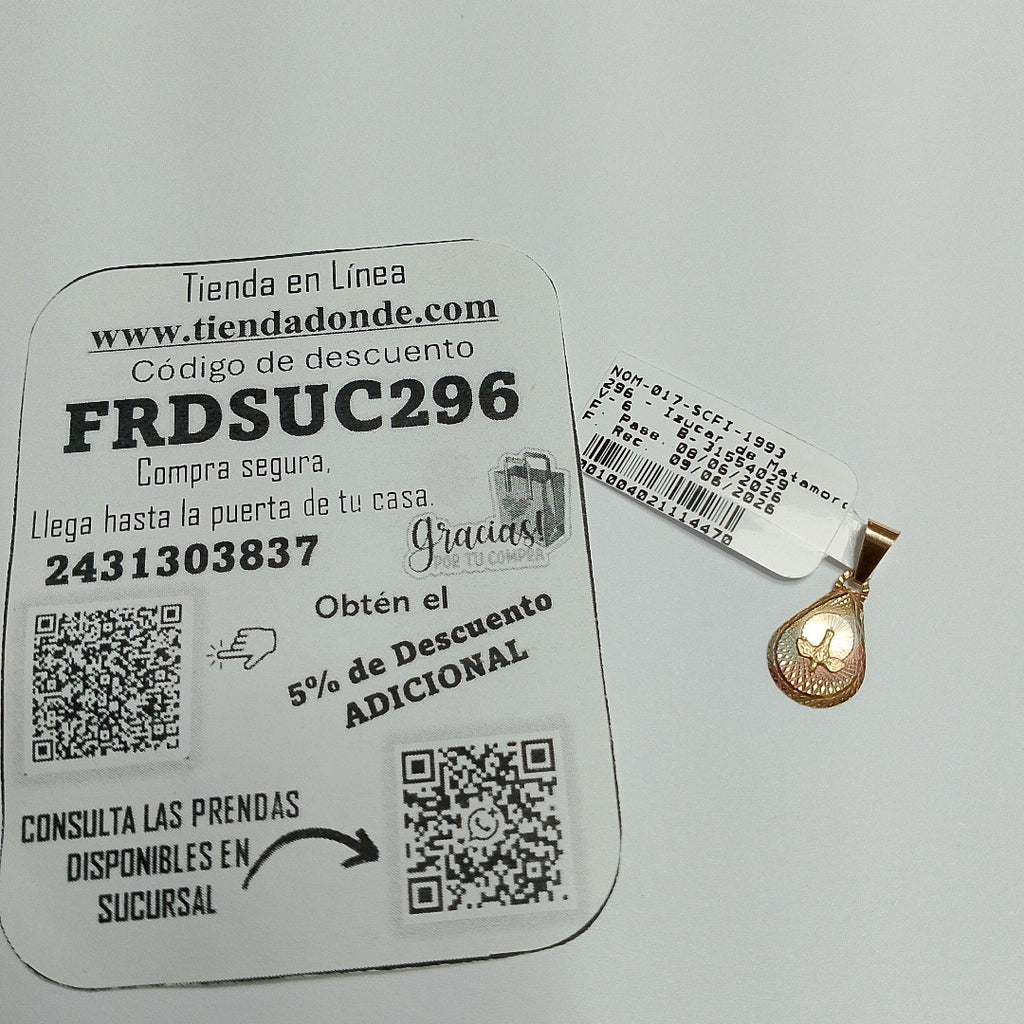 MEDALLA RELIGIOSA ORO 10 K 0.3 GRMS (SEMINUEVO)