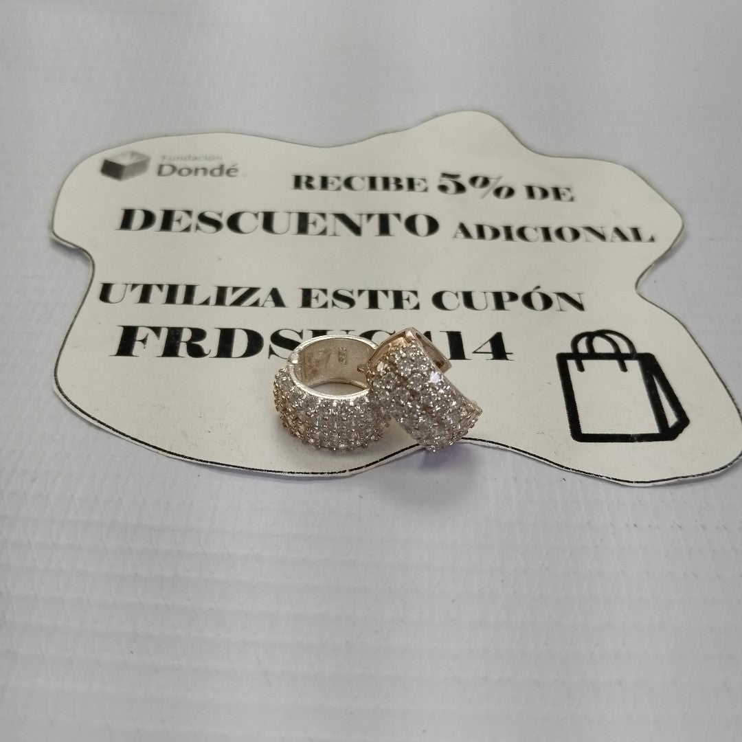 HUGGIES C/CIRCONIAS PLATA .925 5.4 GR (NUEVO)