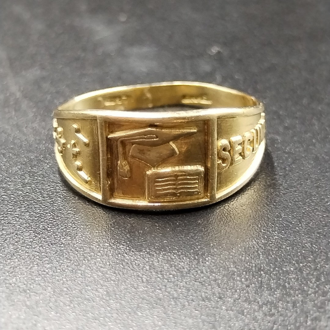 ANILLO DE GRADUACIÓN ORO 10 K 1.9 GRMS (SEMINUEVO)