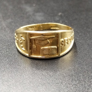 ANILLO DE GRADUACIÓN ORO 10 K 1.9 GRMS (SEMINUEVO)