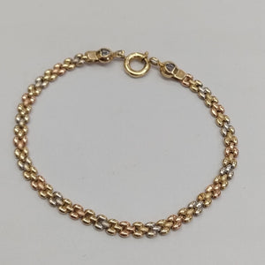 PULSERA ORO COMBINADO 14 K 4.5 GRMS (SEMINUEVO)