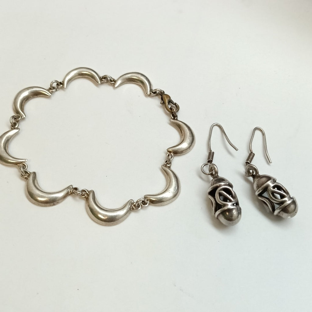 ARETES PAR,PULSERA PLATA 14,80 GRMS (SEMINUEVO)