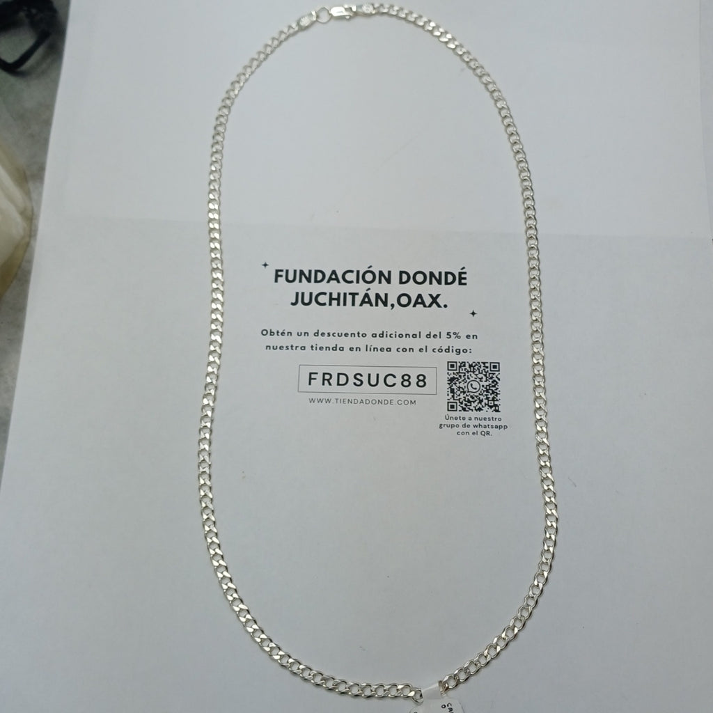 CADENA TEJIDO BARBADO PLATA .925 55 CM 11.8 GR (NUEVO)