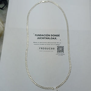 CADENA TEJIDO BARBADO PLATA .925 55 CM 11.8 GR (NUEVO)