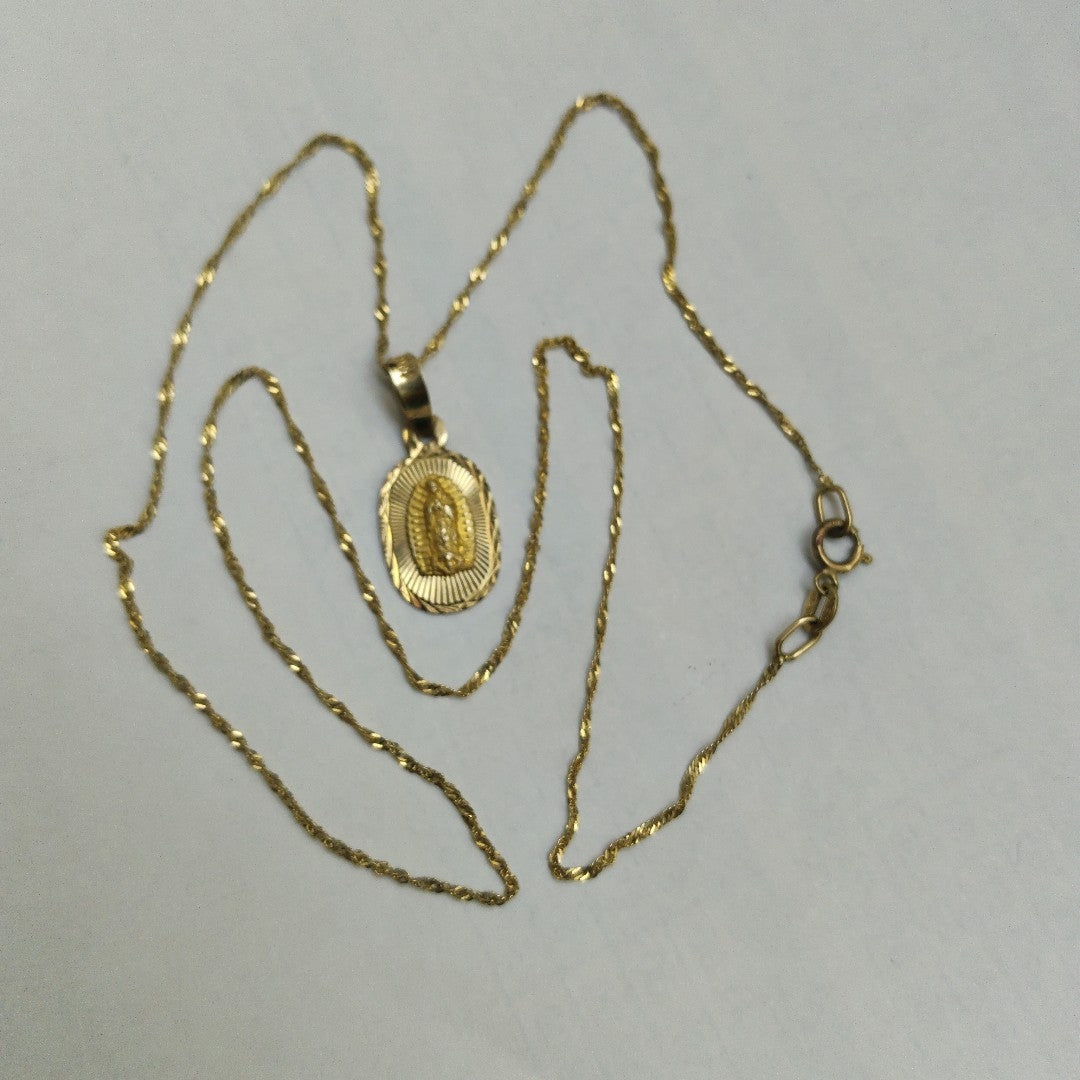 CADENA, MEDALLA RELIGIOSA ORO 10 K 1.4 GRMS (SEMINUEVO)