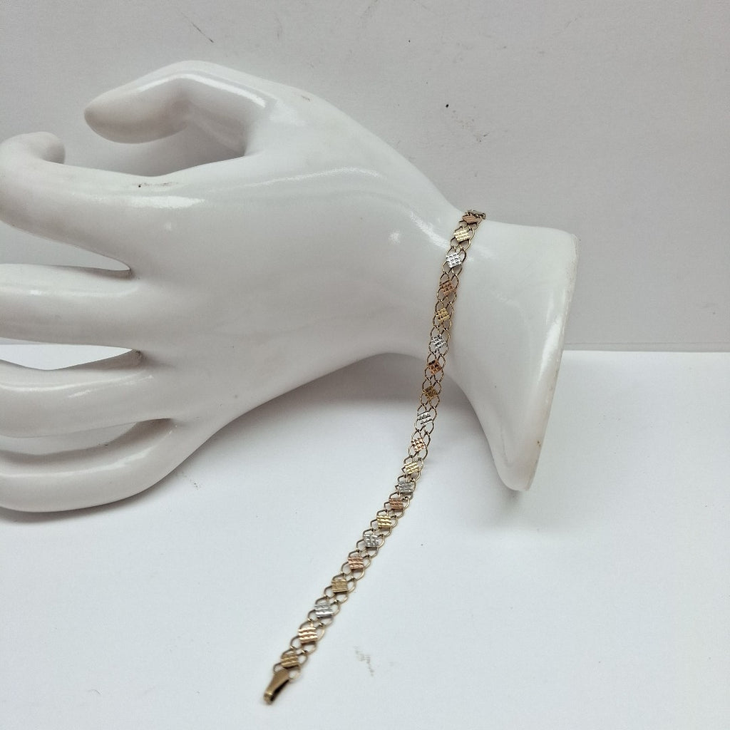 PULSERA ORO COMBINADO 10 K 2.7 GRMS (SEMINUEVO)