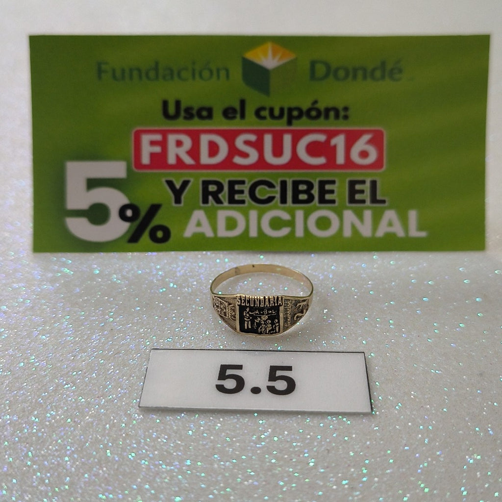 ANILLO DE GRADUACIÓN ORO 8 K 0.8 GRMS (SEMINUEVO)