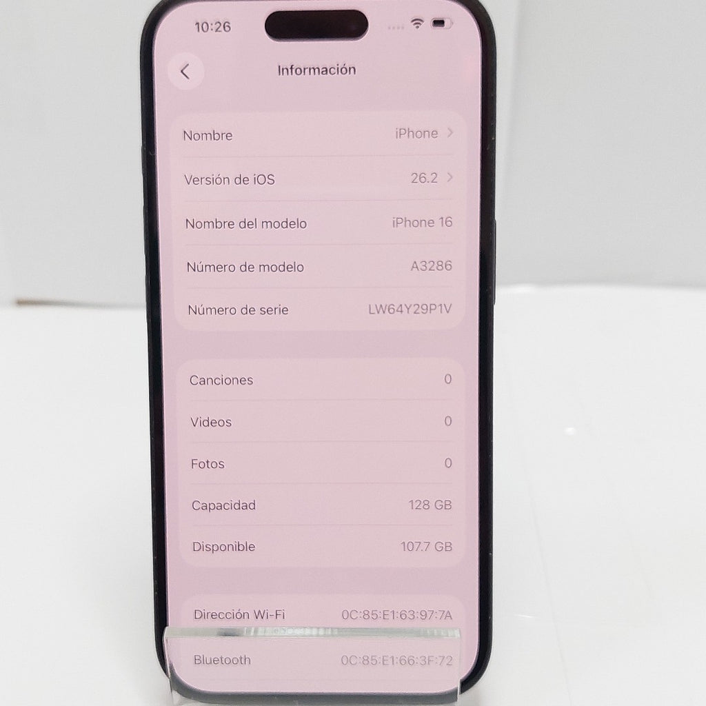 CELULAR APPLE IPHONE 16 A3286 (2024) 128 GB 8 GB RAM (SEMINUEVO)