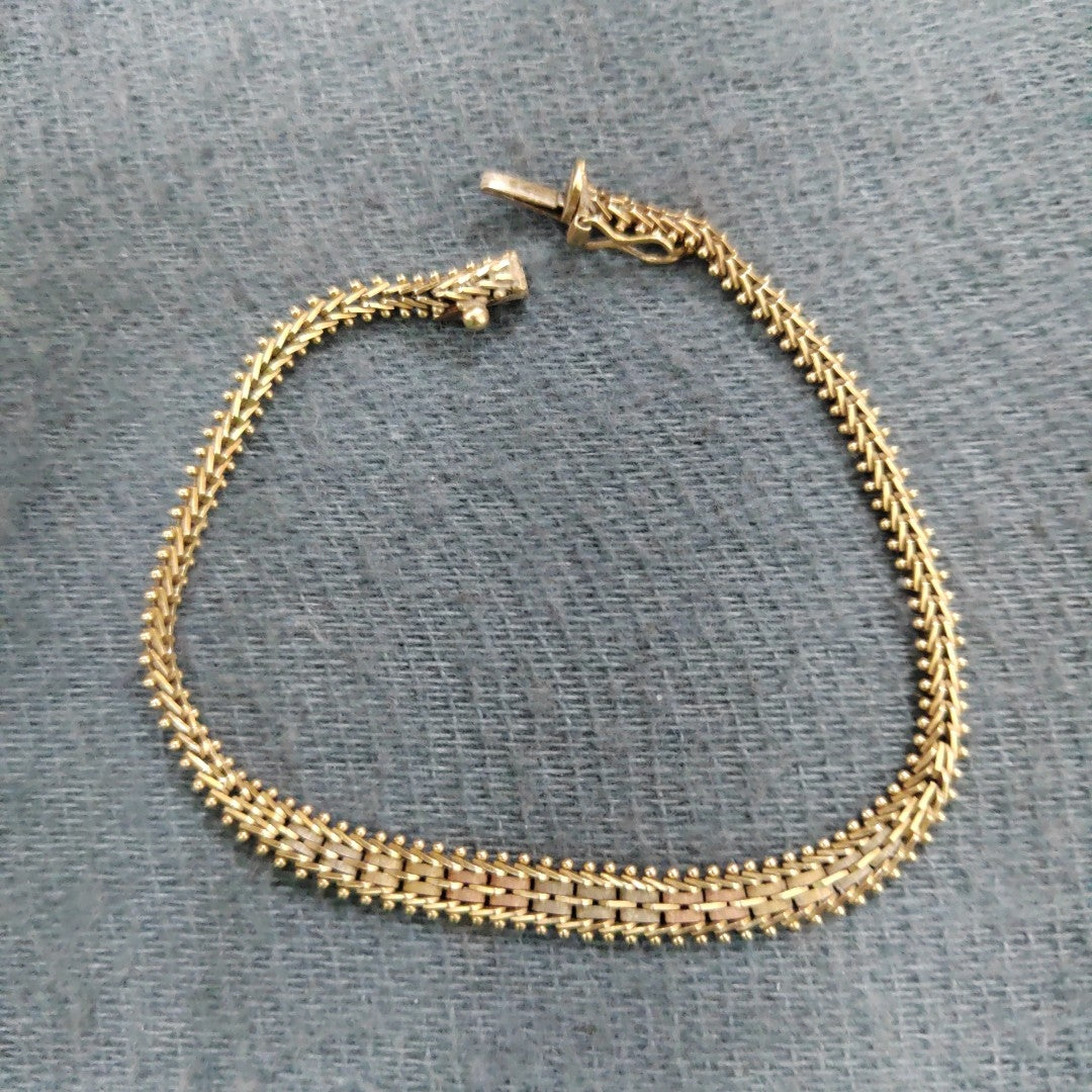 PULSERA ORO COMBINADO 14 K 7,40 GRMS (SEMINUEVO)
