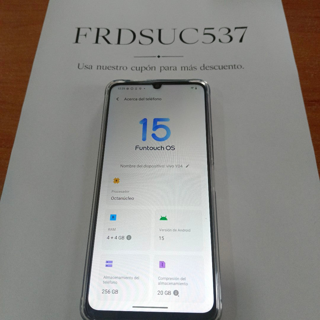 CELULAR VIVO Y04 V2430 (2025) 256 GB 4 GB RAM (SEMINUEVO)