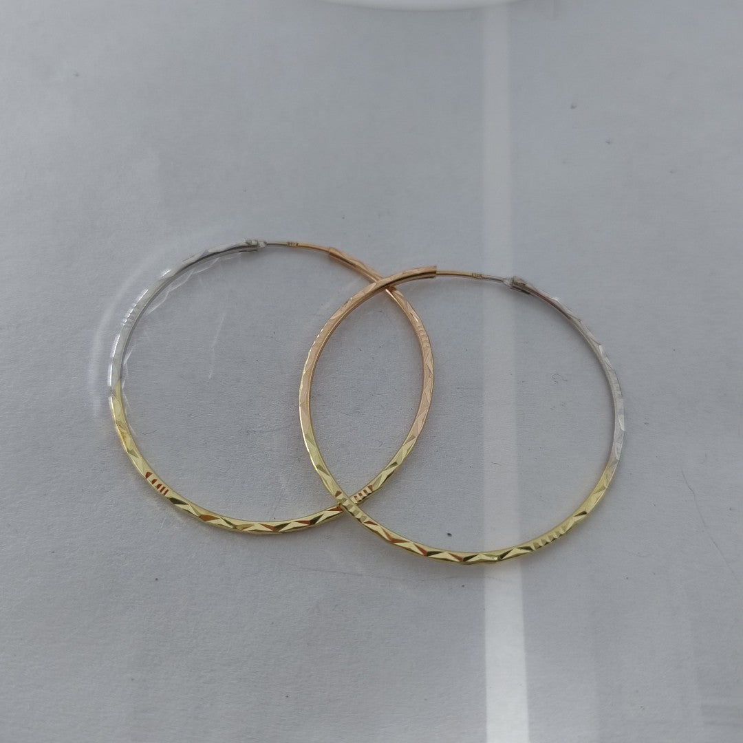 ARRACADAS PAR ORO, ORO COMBINADO 14 K 3.2 GRMS (SEMINUEVO)