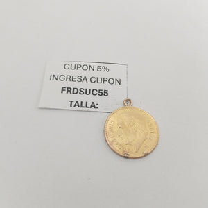K1 4.1 GRMS 21 K IDENTIFICACIÓN DIJE MONEDAS PESOS 5 PESOS MATERIAL (SEMINUEVO)