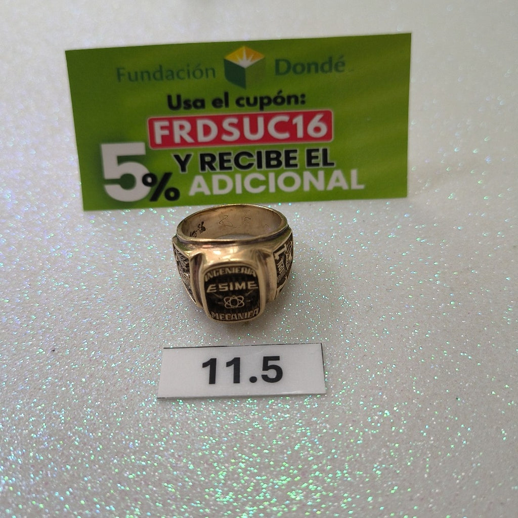ANILLO DE GRADUACIÓN ORO 10 K 21.6 GRMS (SEMINUEVO)