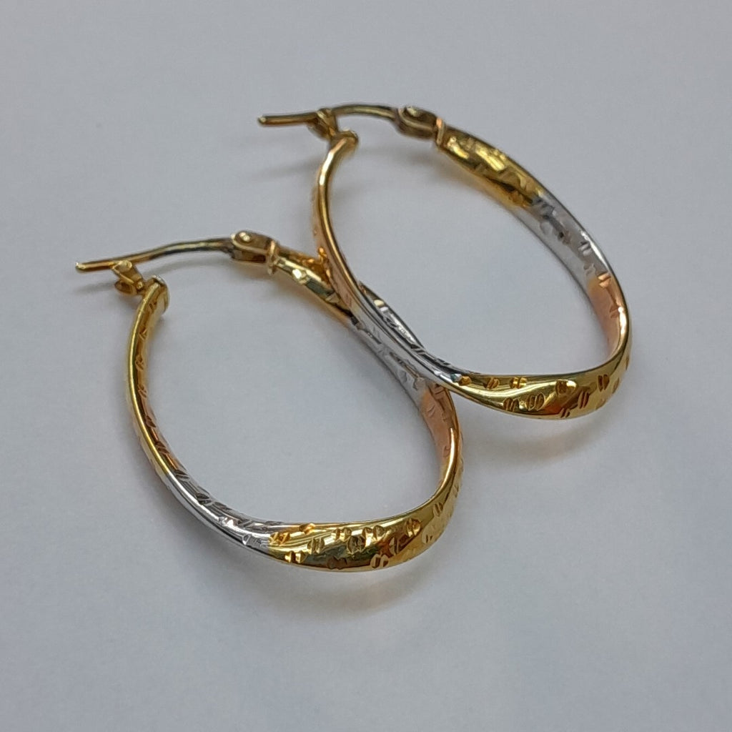 ARRACADAS PAR ORO COMBINADO 10 K 1,60 GRMS (SEMINUEVO)