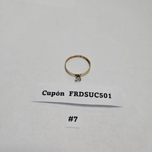 ANILLITO,SOLITARIO ORO 14 K 1,10 GRMS (SEMINUEVO)