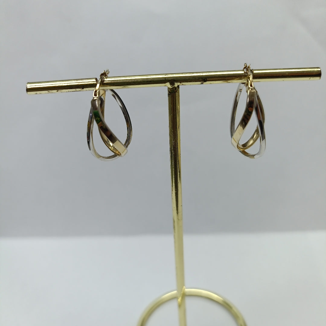 ARETES PAR ORO, RODIADO 14 K 1.6 GRMS (SEMINUEVO)
