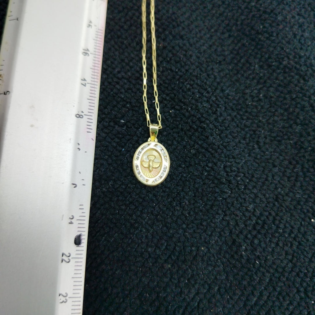 CADENA, MEDALLA RELIGIOSA ORO 10 K 1.7 GRMS (SEMINUEVO)