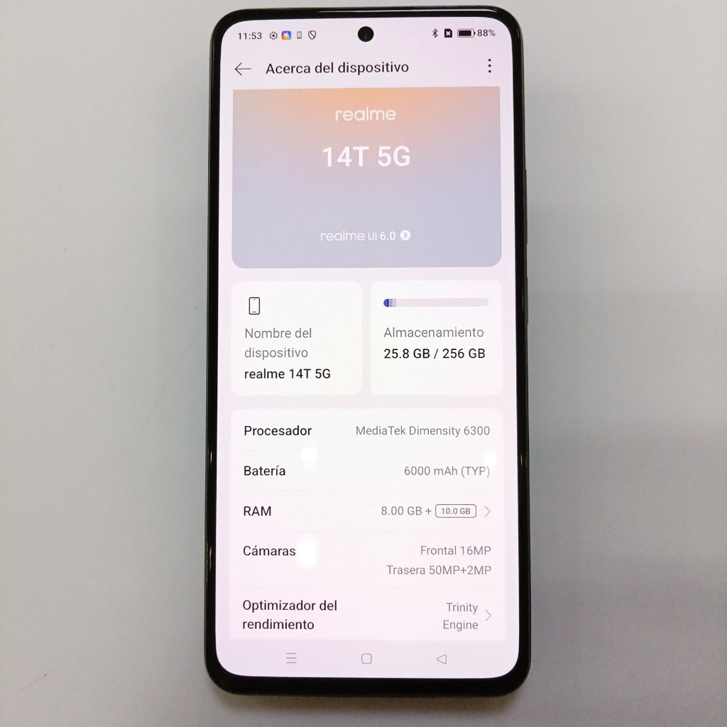 CELULAR REALME 14T 5G RMX5078 (2024) 256 GB 8 GB RAM (SEMINUEVO)