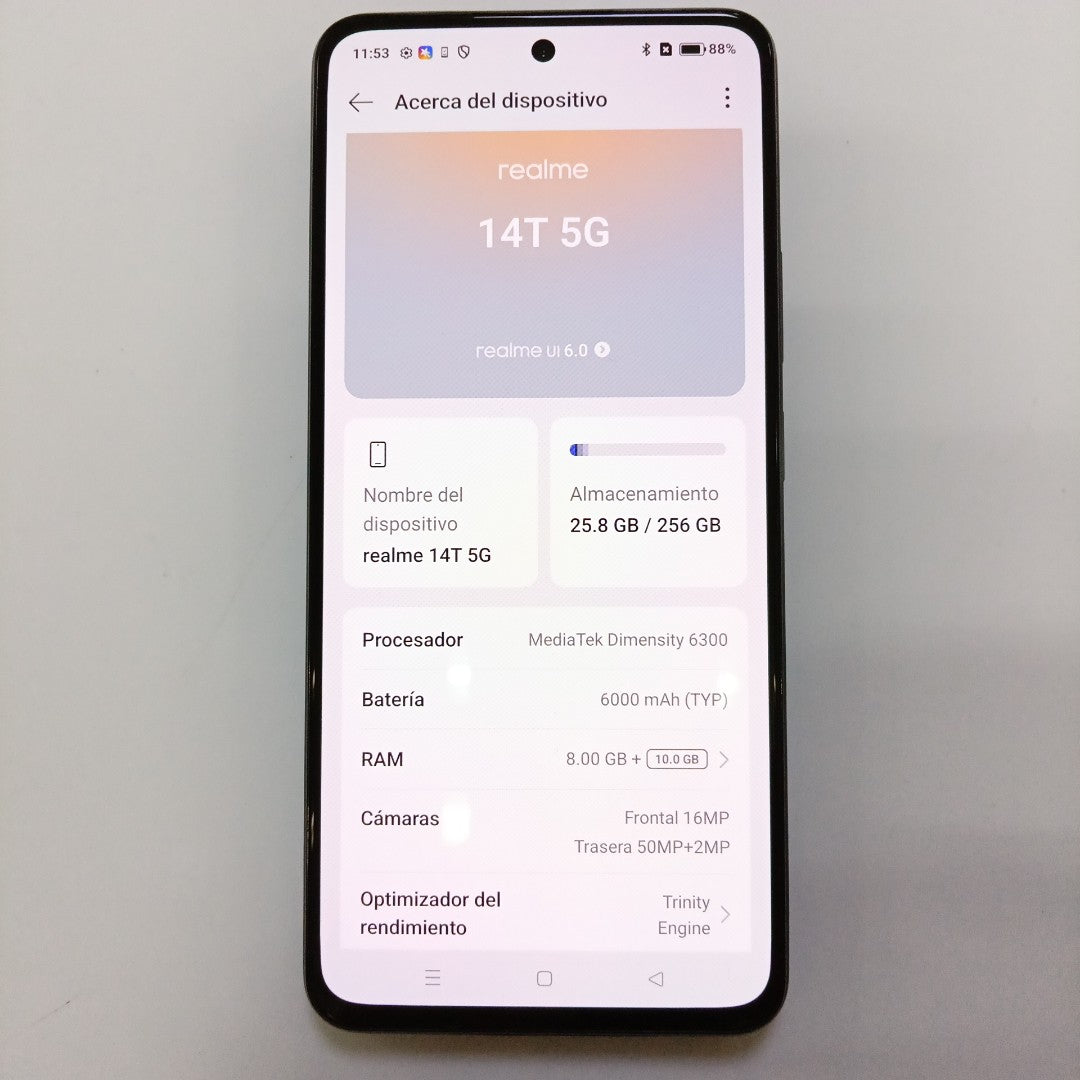 CELULAR REALME 14T 5G RMX5078 (2024) 256 GB 8 GB RAM (SEMINUEVO)