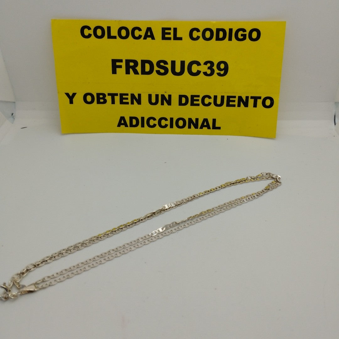 CADENA TEJIDO ESPEJO PLATA .925 60 CM 4.4 GR (NUEVO)