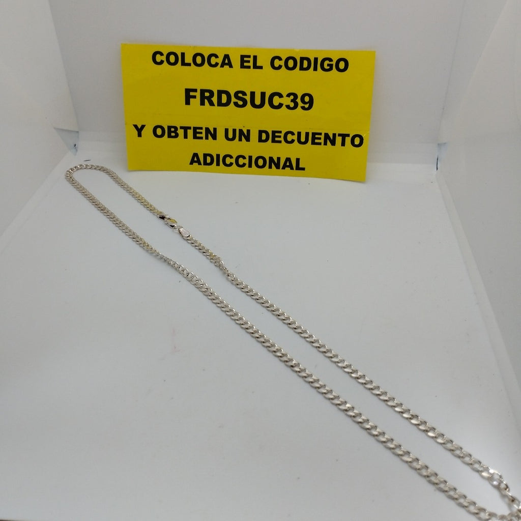 CADENA TEJIDO BARBADO PLATA .925 60 CM 13.7 GR (NUEVO)