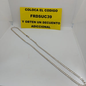 CADENA TEJIDO BARBADO PLATA .925 60 CM 13.7 GR (NUEVO)