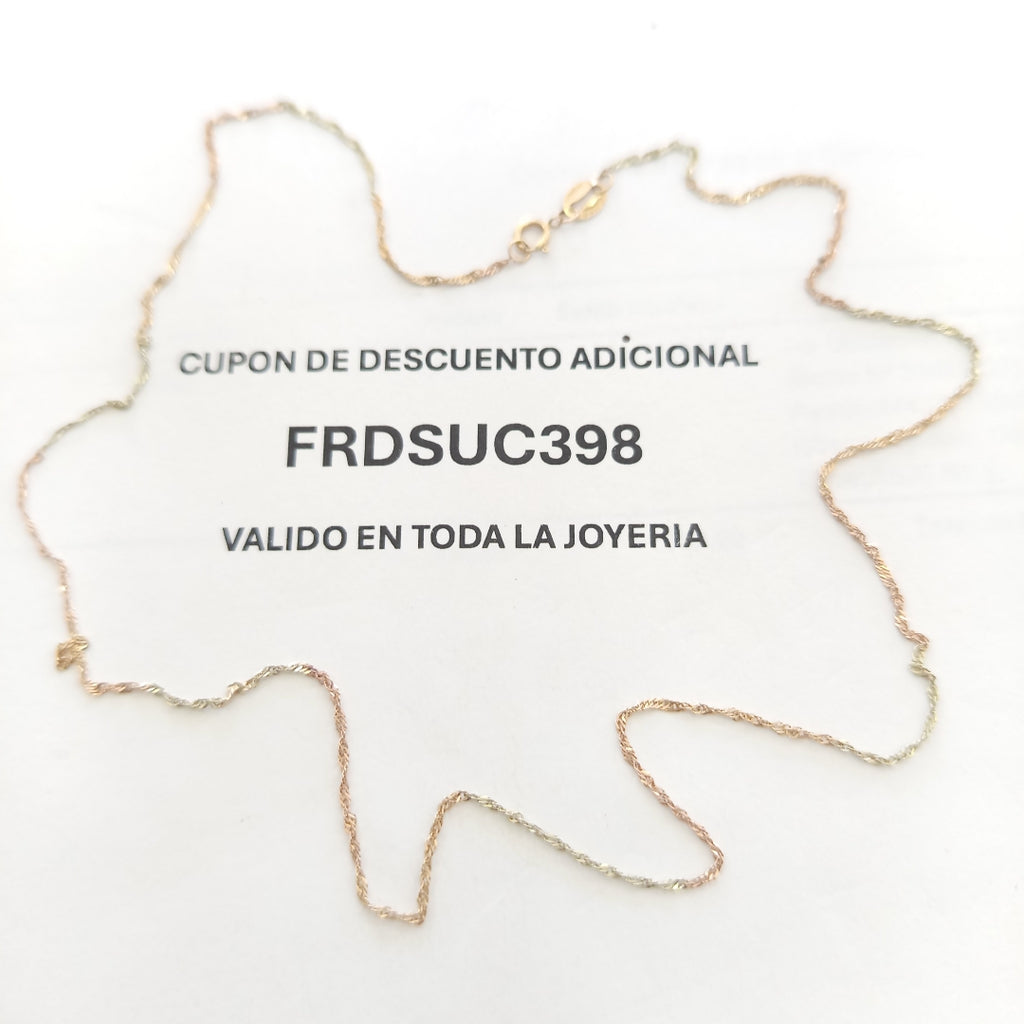 CADENA ORO,ORO COMBINADO 10 K 0,80 GRMS (SEMINUEVO)