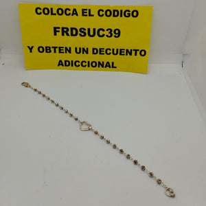 PULSERA TEJIDO CORAZON PLATA .925 18 CM 1.9 GR (NUEVO)