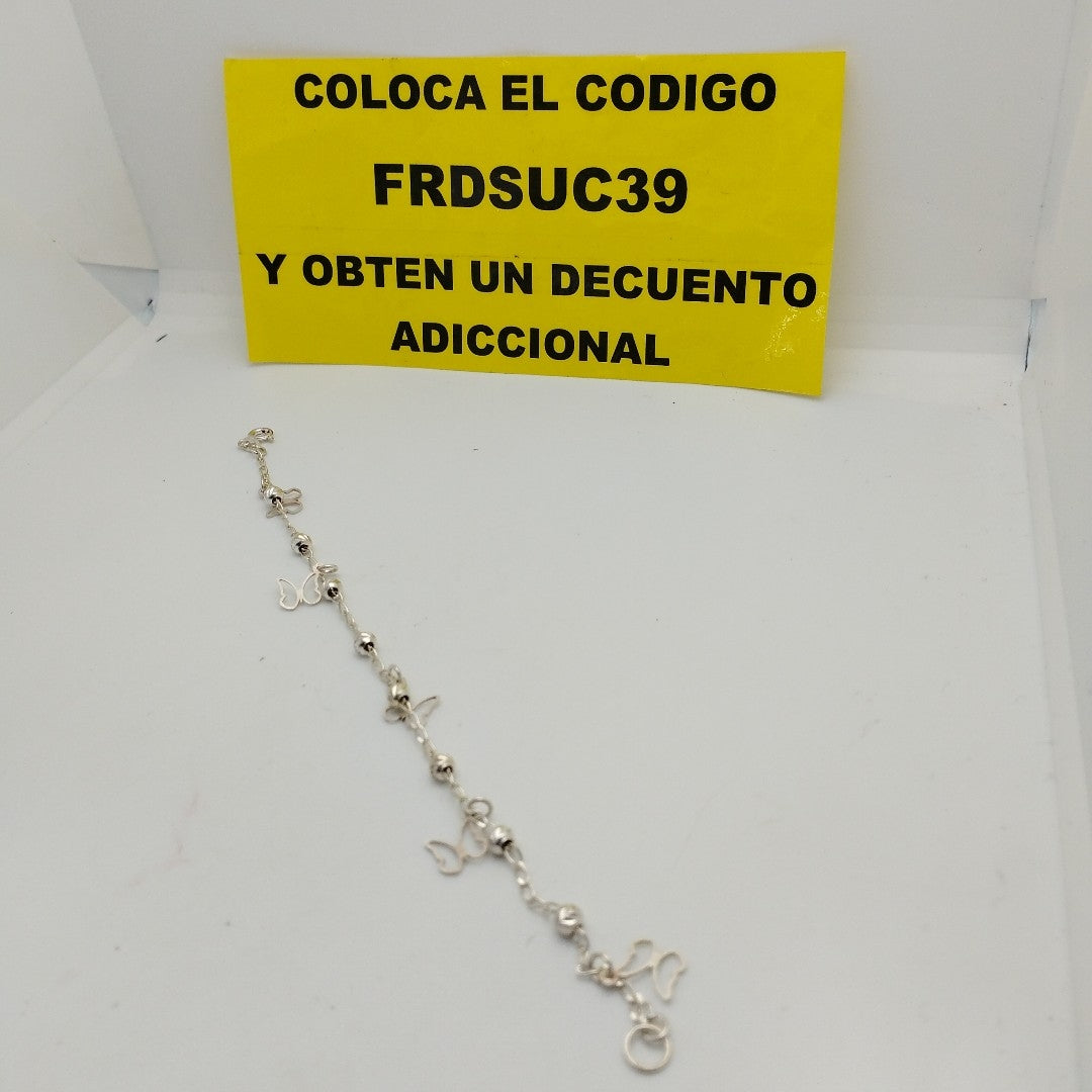PULSERA TEJIDO ESPECIAL PLATA .925 18 CM 2.8 GR (NUEVO)