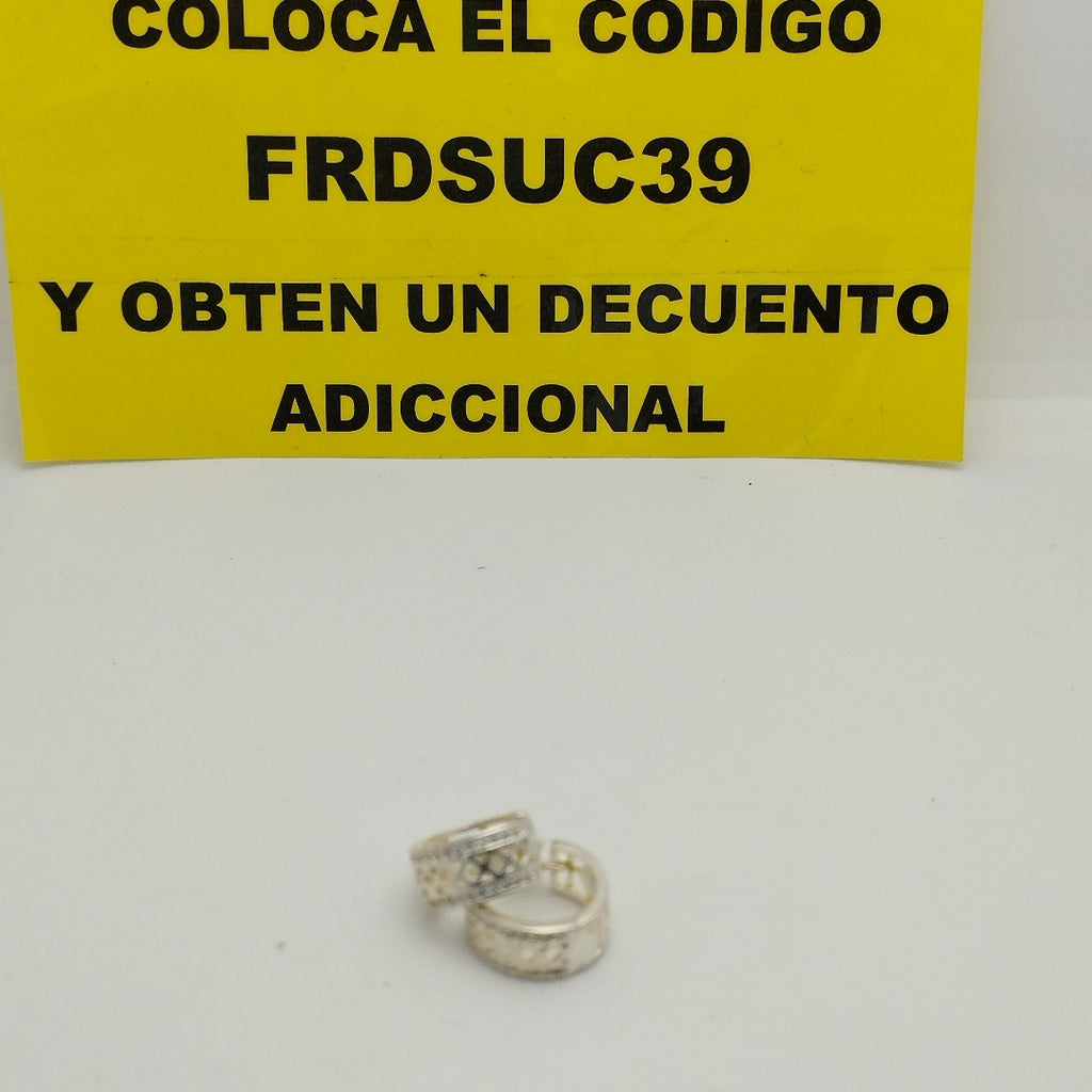 HUGGIES C/CIRCONIAS PLATA .925 2.7 GR (NUEVO)