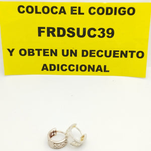 HUGGIES C/CIRCONIAS PLATA .925 2.8 GR (NUEVO)