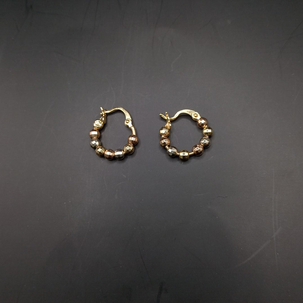 ARRACADAS PAR ORO, ORO COMBINADO 14 K 1.4 GRMS (SEMINUEVO)