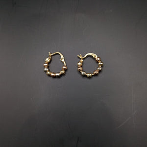ARRACADAS PAR ORO, ORO COMBINADO 14 K 1.4 GRMS (SEMINUEVO)