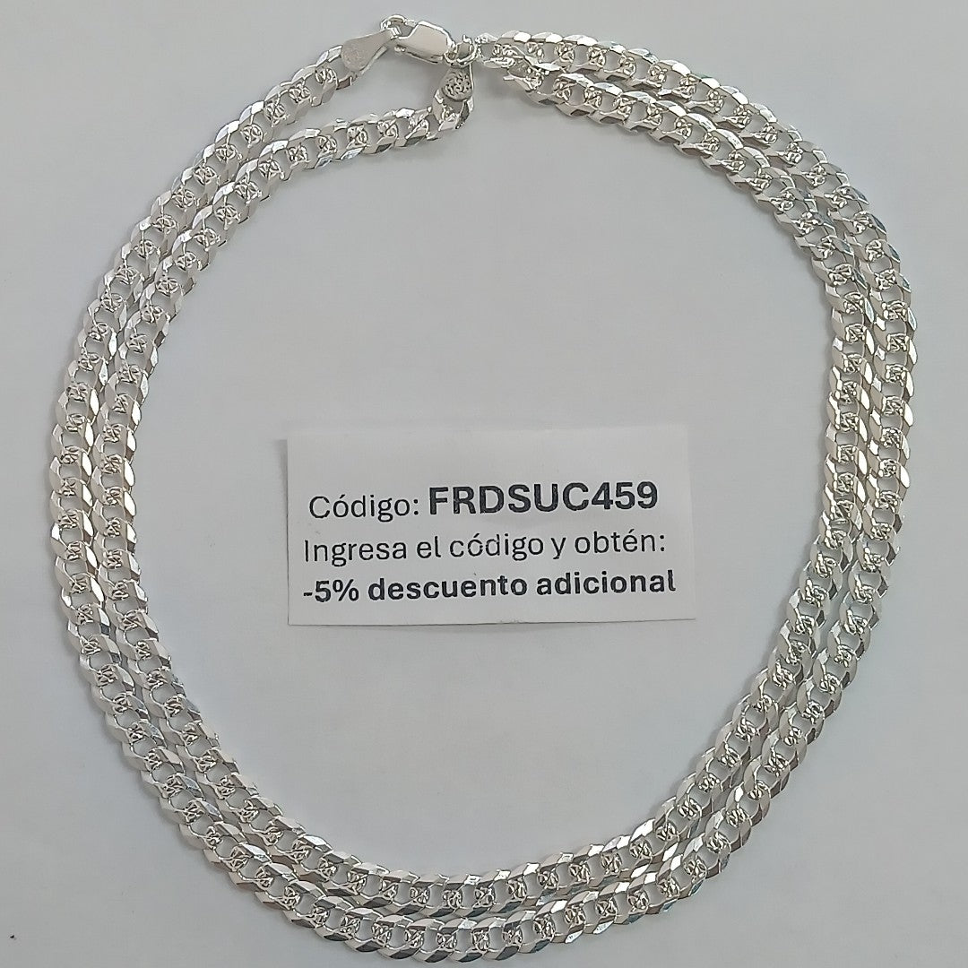 CADENA TEJIDO BARBADA PLATA .925 60 18.5 GR (NUEVO)